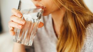 girl drinking water