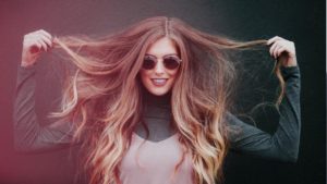 young woman showing hairs