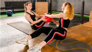 young fitness girls in gym